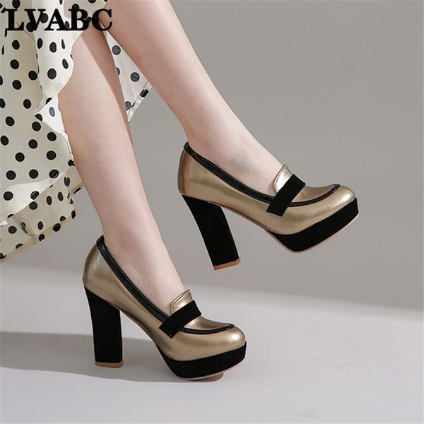 dress shoes style patent leather shallow mouth round waterproof platform high-heel chunky-heel four seasons work women's, Black
dress shoes style patent leather shallow mouth round waterproof platform high-heel chunky-heel four seasons work women's, Black