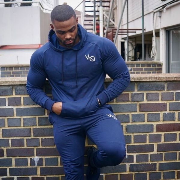 autumn and winter new muscle fitness sweater brothers suit men's outdoor fitness running hooded sweater two-piece set, White;black
autumn and winter new muscle fitness sweater brothers suit men's outdoor fitness running hooded sweater two-piece set, White;black