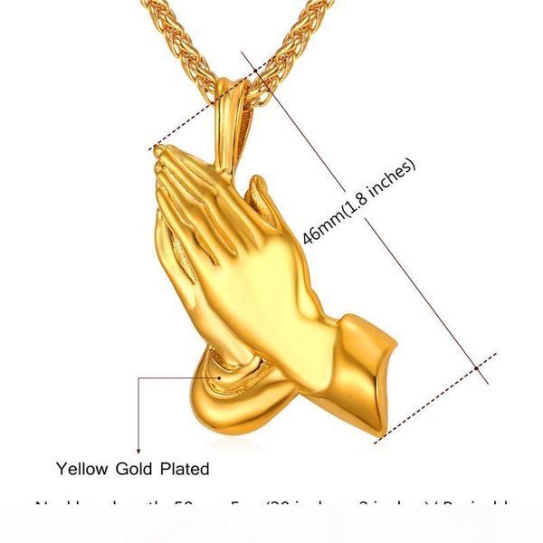 praying hands jewelry brother gift pendant necklace 18k real gold plated stainless steel men gold chain, Silver
praying hands jewelry brother gift pendant necklace 18k real gold plated stainless steel men gold chain, Silver