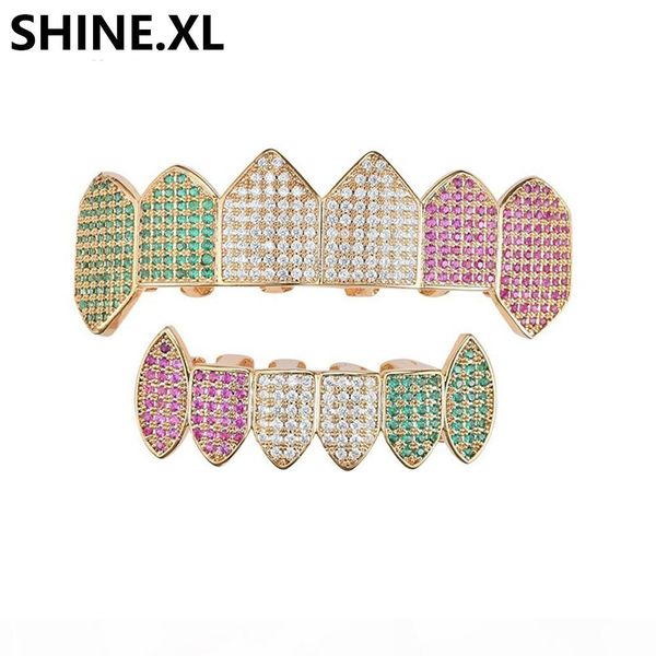 iced out full zircon teeth grillz gold plated and bottom vampire teeth caps mens bling body jewelry, Black
iced out full zircon teeth grillz gold plated and bottom vampire teeth caps mens bling body jewelry, Black