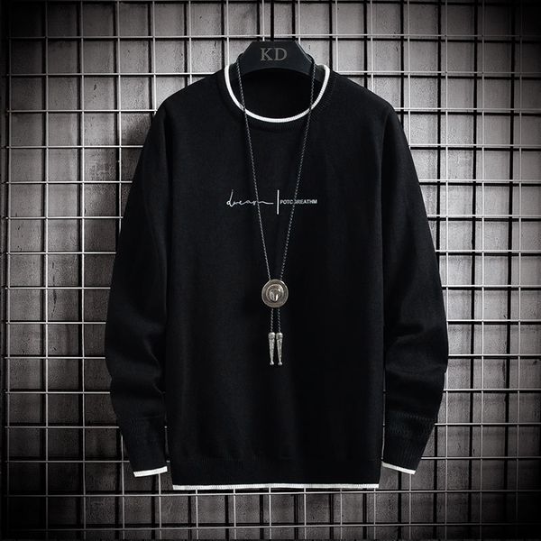 men's sweaters sweater men 2021 korean fashion long sleeve pullover casual round neck knitted jumper pull homme asian size clothing, White;black
men's sweaters sweater men 2021 korean fashion long sleeve pullover casual round neck knitted jumper pull homme asian size clothing, White;black