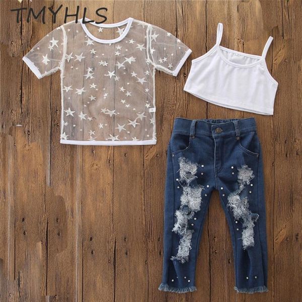 80-120cm (short sleeves + pants) european and american version of children's wear girls' summer three-piece children's wear, White
80-120cm (short sleeves + pants) european and american version of children's wear girls' summer three-piece children's wear, White