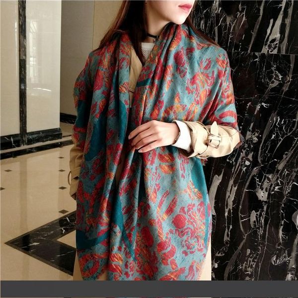 fashion flame peacock animal for high density new luxury new cashmere wool thin shawl spring summer sun protection scarf shawl dual use, Blue;gray 
fashion flame peacock animal for high density new luxury new cashmere wool thin shawl spring summer sun protection scarf shawl dual use, Blue;gray