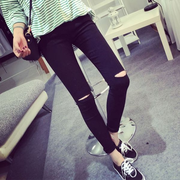 2020 trendy hole women's black ankle-length small feet pencil pencil pants pants new autumn large size tight leisure for students, Black;white
2020 trendy hole women's black ankle-length small feet pencil pencil pants pants new autumn large size tight leisure for students, Black;white