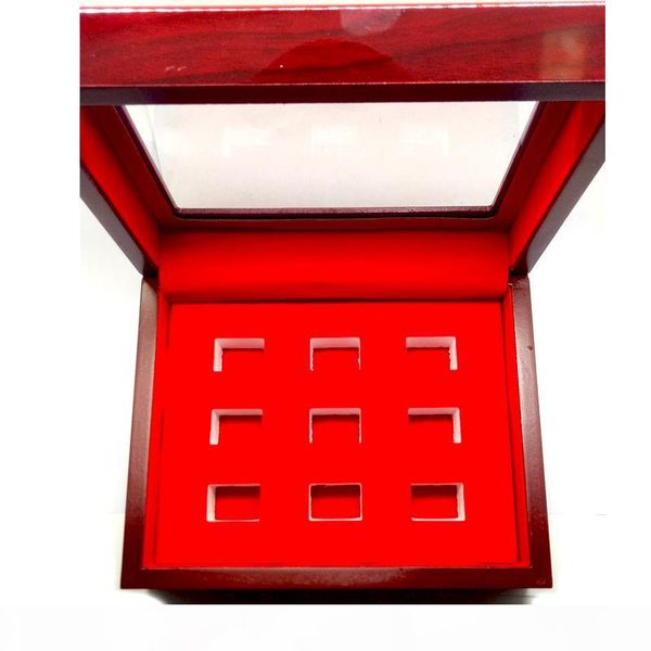 new wooden 9 hole display box champion ring red display box manufacturers fast shipping, Black;white
new wooden 9 hole display box champion ring red display box manufacturers fast shipping, Black;white