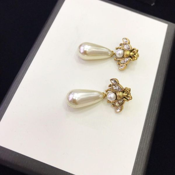 new retro little bee drop pearl designer earrings luxury designer jewelry women earrings, Golden
new retro little bee drop pearl designer earrings luxury designer jewelry women earrings, Golden