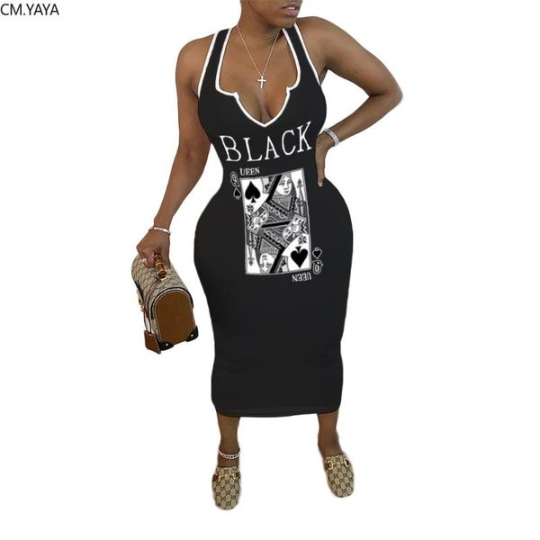 cm.yaya women summer v-neck tank black queen poker card print mid-calf bodycon midi dress, Black;gray
cm.yaya women summer v-neck tank black queen poker card print mid-calf bodycon midi dress, Black;gray