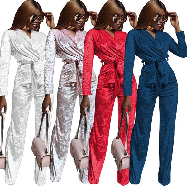 luxurious noble womens designer 2pcs solid color loose v-neck home clothing casual women two piece pants, White
luxurious noble womens designer 2pcs solid color loose v-neck home clothing casual women two piece pants, White