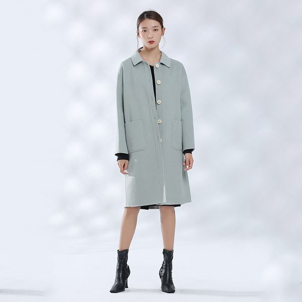 The new double-sided cashmere coat temperament in the long section of Korean version of loose and thin coat woolen, Black
The new double-sided cashmere coat temperament in the long section of Korean version of loose and thin coat woolen, Black