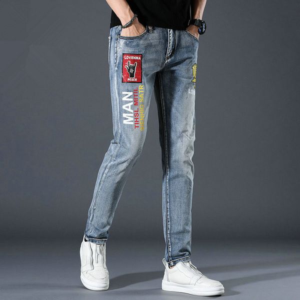 мужские джинсы огорчены велоспорт jeans тощего хип-хоп стиль приталенной печати мода письма джинсовых брюки хорошего качество, Blue
мужские джинсы огорчены велоспорт jeans тощего хип-хоп стиль приталенной печати мода письма джинсовых брюки хорошего качество, Blue