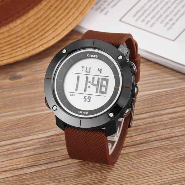 ohsen digital men watch electronic led waterproof mens wristwatch alarm satch coffee silicone watches male relogio masculino, Slivery;brown
ohsen digital men watch electronic led waterproof mens wristwatch alarm satch coffee silicone watches male relogio masculino, Slivery;brown