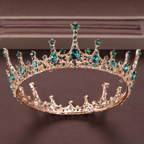 green crystal rhinestone tiara and crown de noiva bride round queen diadem headpiece wedding bridal hair jewelry accessories lb mx200720, White;golden
green crystal rhinestone tiara and crown de noiva bride round queen diadem headpiece wedding bridal hair jewelry accessories lb mx200720, White;golden