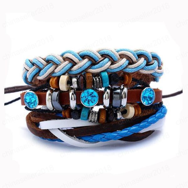 men's genuine leather bracelet diy pu crystal multilayer wax rope beading combination suit bracelet 3styles/1set, Golden;silver
men's genuine leather bracelet diy pu crystal multilayer wax rope beading combination suit bracelet 3styles/1set, Golden;silver