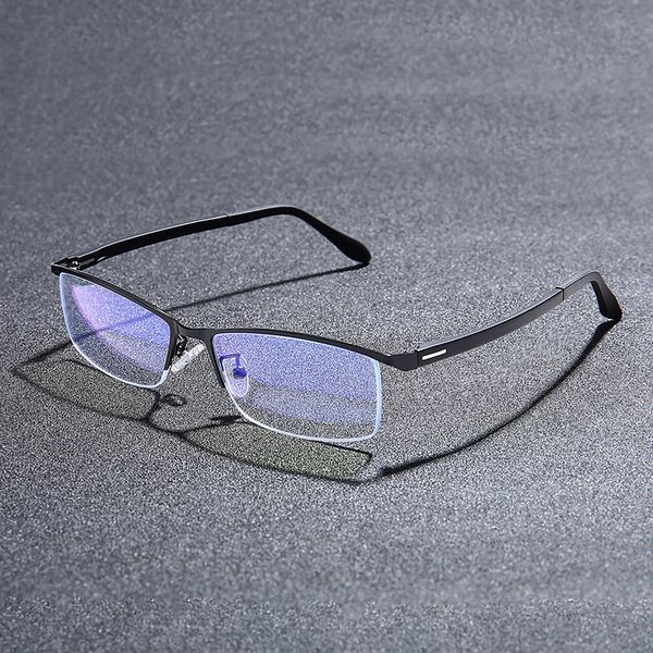 business eyebrow men's metal half-frame frame tr90 glasses leg anti-blue glasses 9504, Silver
business eyebrow men's metal half-frame frame tr90 glasses leg anti-blue glasses 9504, Silver
