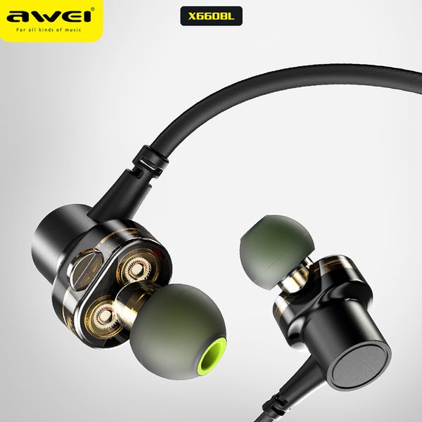 awei x660bl wireless bluetooth earphone headphones with microphone dual driver portable earbuds stereo sound headset for phones
awei x660bl wireless bluetooth earphone headphones with microphone dual driver portable earbuds stereo sound headset for phones