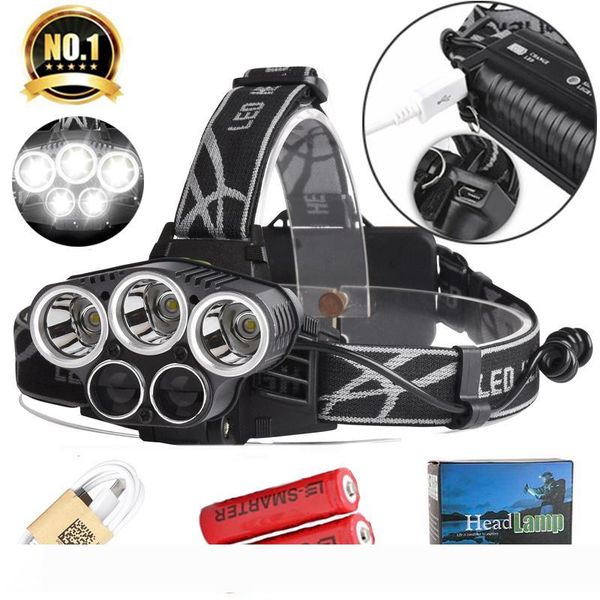5 led headlamp xml 3*t6+2*retex 6 modes usb charge led headlight 15000 lumens 18650 battery led head lamp for fishing camping
5 led headlamp xml 3*t6+2*retex 6 modes usb charge led headlight 15000 lumens 18650 battery led head lamp for fishing camping