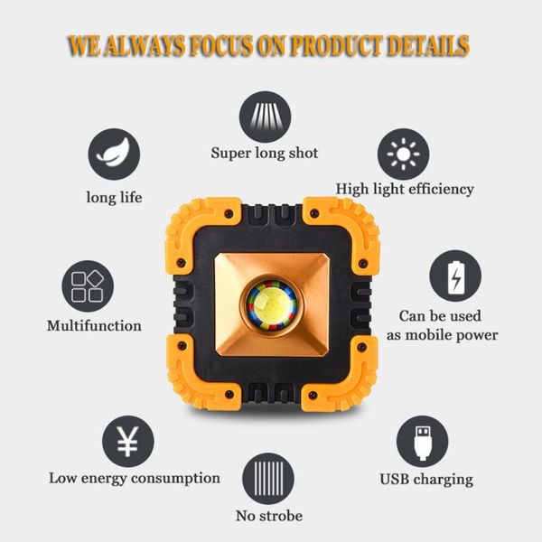 1200mah led portable spotlight super bright led work light usb rechargeable for outdoor camping lampe dropship
1200mah led portable spotlight super bright led work light usb rechargeable for outdoor camping lampe dropship