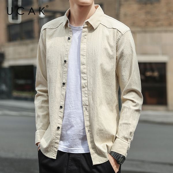 ucak brand streetwear style shirts men's clothing long sleeve cotton shirt homme autumn spring casual solid color clothes u6092, White;black
ucak brand streetwear style shirts men's clothing long sleeve cotton shirt homme autumn spring casual solid color clothes u6092, White;black