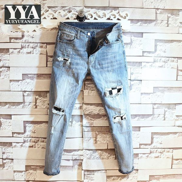 осень мужские джинсы slim fit проблемные мода лоскутная плед wash джинсовый брюки мужские streetwear hole рваные брюки карандаш, Blue
осень мужские джинсы slim fit проблемные мода лоскутная плед wash джинсовый брюки мужские streetwear hole рваные брюки карандаш, Blue