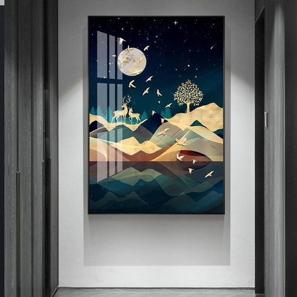 modern abstract art night landscape elk and birds canvas painting wall art pictures for living room home decor (no frame
modern abstract art night landscape elk and birds canvas painting wall art pictures for living room home decor (no frame