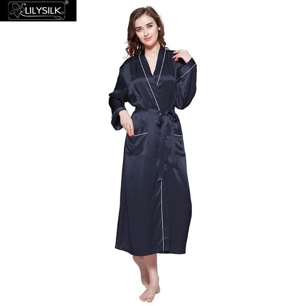 women's sleepwear lilysilk 100 silk robe kimono women 22 momme contra trim chinese full length clothing, Black;red
women's sleepwear lilysilk 100 silk robe kimono women 22 momme contra trim chinese full length clothing, Black;red