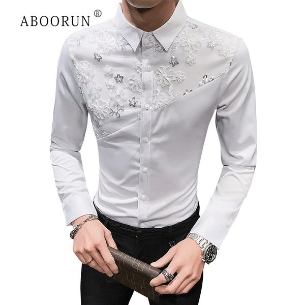 aboorun men's white dress shirts florwer embroidery shirts nightclub slim fit for male, White;black
aboorun men's white dress shirts florwer embroidery shirts nightclub slim fit for male, White;black