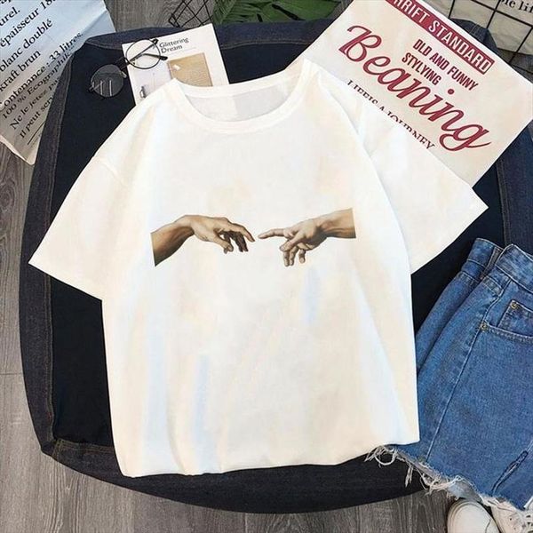 fashion michelangelo t shirt vogue vintage aesthetic streetwear t shirt women 2020 new summer grunge graphic tees women, White 
fashion michelangelo t shirt vogue vintage aesthetic streetwear t shirt women 2020 new summer grunge graphic tees women, White