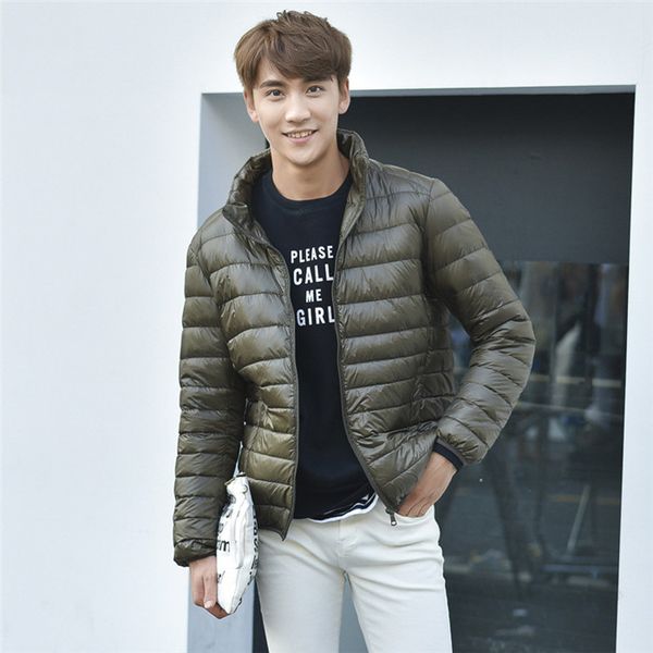 легкие мужские slim down fall stand collar сыпучие спорт пальто с застежкой-молнией casaul мода мужчины верхняя одежда вниз, Black
легкие мужские slim down fall stand collar сыпучие спорт пальто с застежкой-молнией casaul мода мужчины верхняя одежда вниз, Black