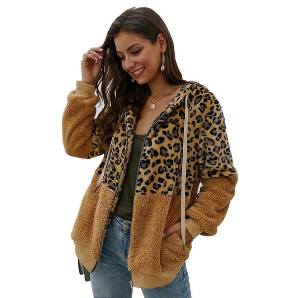 women winter coat 2020 new hooded lace up oversized female coat leopard print hoodies patchwork women velvet outerwear jackets, Black
women winter coat 2020 new hooded lace up oversized female coat leopard print hoodies patchwork women velvet outerwear jackets, Black