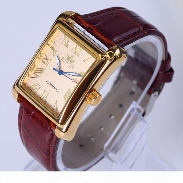 new sewor brand luxury rectangular men watches automatic mechanical watch roman display antique clock relogio wrist watch j190705, Golden;silver
new sewor brand luxury rectangular men watches automatic mechanical watch roman display antique clock relogio wrist watch j190705, Golden;silver