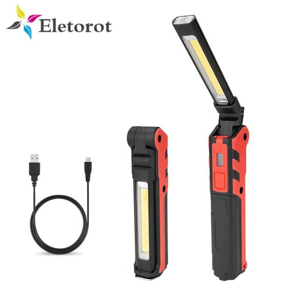 Led Work Light Magnetic Bar Car Lamp Rechargeable Cob 5mode Torch Handheld Inspection Lamp Camping Worklight Tool
