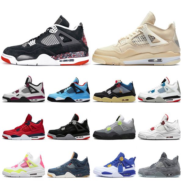 2020 fashion jumpman sail 4 4s women mens basketball shoes bred raptors neon fiba black cat carnival red metallic trainers sneakers