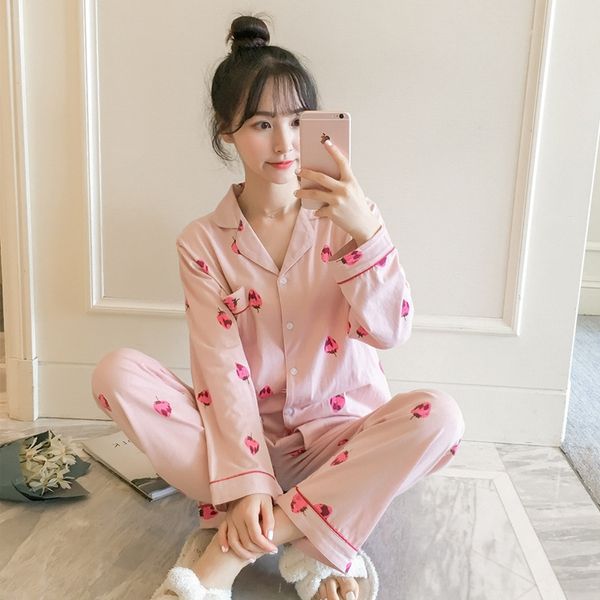 korean autumn new online celebrity strawberry pajamas pajamas ladies long sleeve cotton ins style strawberry sweet home wear, Blue;red
korean autumn new online celebrity strawberry pajamas pajamas ladies long sleeve cotton ins style strawberry sweet home wear, Blue;red