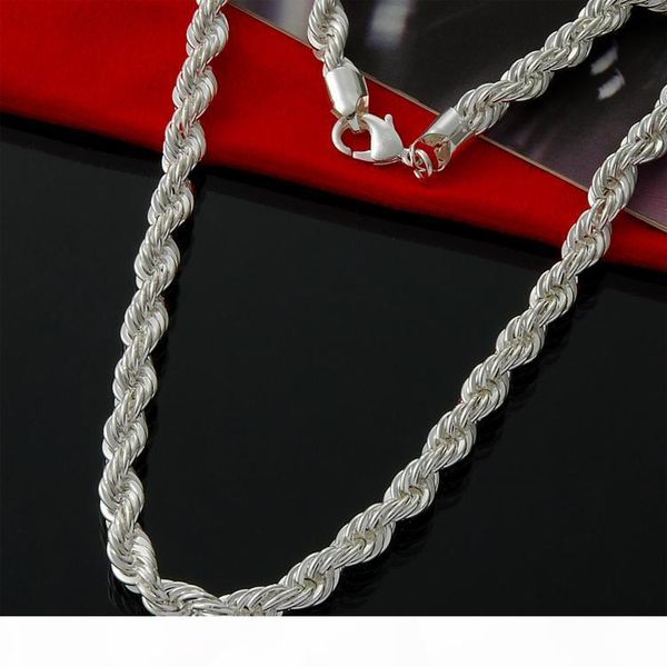 women's 6mm thick twisted rope chain necklace 18 inches in 925 sterling silver ing, Black
women's 6mm thick twisted rope chain necklace 18 inches in 925 sterling silver ing, Black