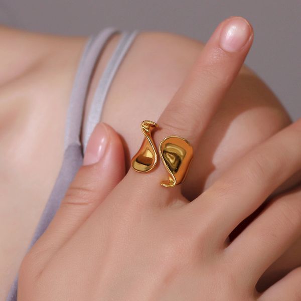 srcoi open resizable size gold silver color irregular metal fingers ring quality unique smooth geometric ring for women jewelry, Golden;silver
srcoi open resizable size gold silver color irregular metal fingers ring quality unique smooth geometric ring for women jewelry, Golden;silver