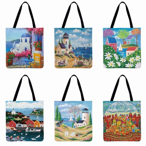 mediterranean art printing tote bag for women shoulder bag linen febric casual tote reusable shopping foldable beach
mediterranean art printing tote bag for women shoulder bag linen febric casual tote reusable shopping foldable beach