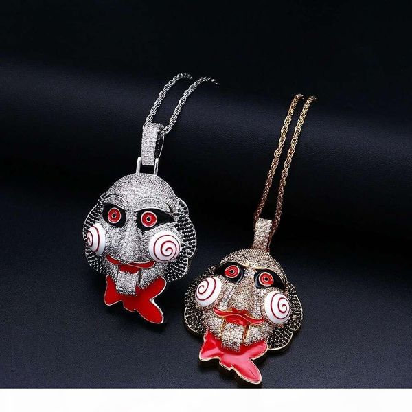 the movie saw mask diamonds pendant necklaces for men hip hop luxury cartoon necklace jewelry gold plated copper zircon cuban chain 2 colors, Silver
the movie saw mask diamonds pendant necklaces for men hip hop luxury cartoon necklace jewelry gold plated copper zircon cuban chain 2 colors, Silver