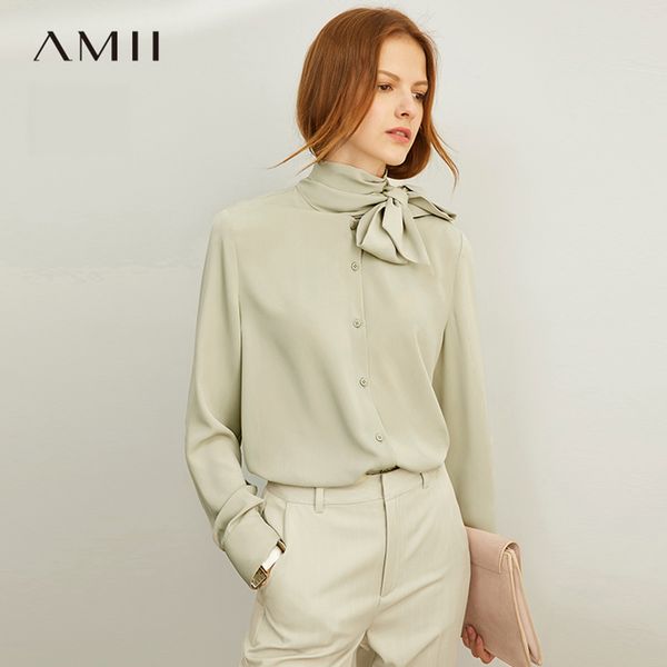 amii minimalism sping summer solid bow neck shirt women fashion full sleeves single-breasted shirt 12030202, White
amii minimalism sping summer solid bow neck shirt women fashion full sleeves single-breasted shirt 12030202, White