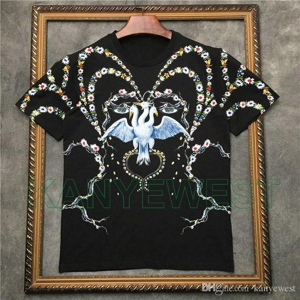2019 brand clothing designer men classic swan eyes flowers animal print t-shirt cotton t shirt women tee camisa masculina mens tshirt, White;black
2019 brand clothing designer men classic swan eyes flowers animal print t-shirt cotton t shirt women tee camisa masculina mens tshirt, White;black
