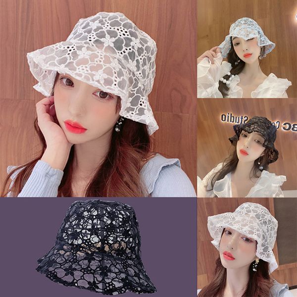 lace fisherman hat wide brimmed flower hollow design summer sunscreen sun hat soft travel, Blue;gray
lace fisherman hat wide brimmed flower hollow design summer sunscreen sun hat soft travel, Blue;gray
