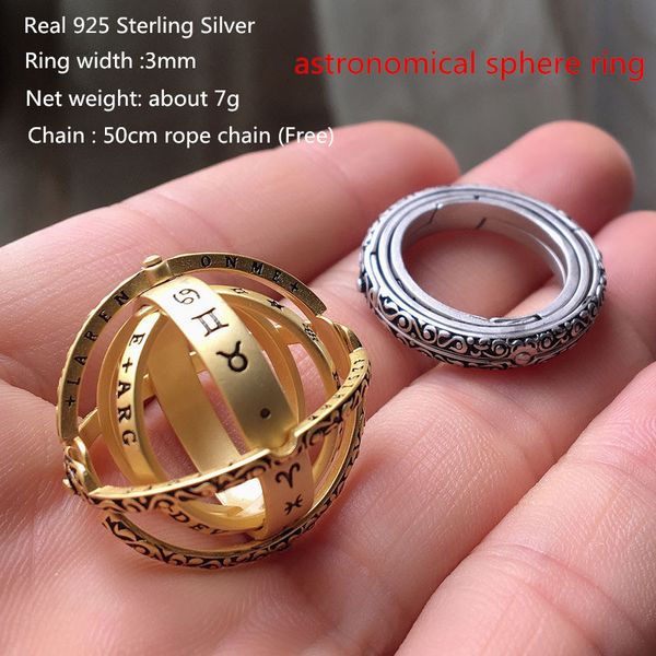 925 sterling silver ring уникальный астрономический sphere изменение wearable transformation ring rock punk party jewelry
925 sterling silver ring уникальный астрономический sphere изменение wearable transformation ring rock punk party jewelry