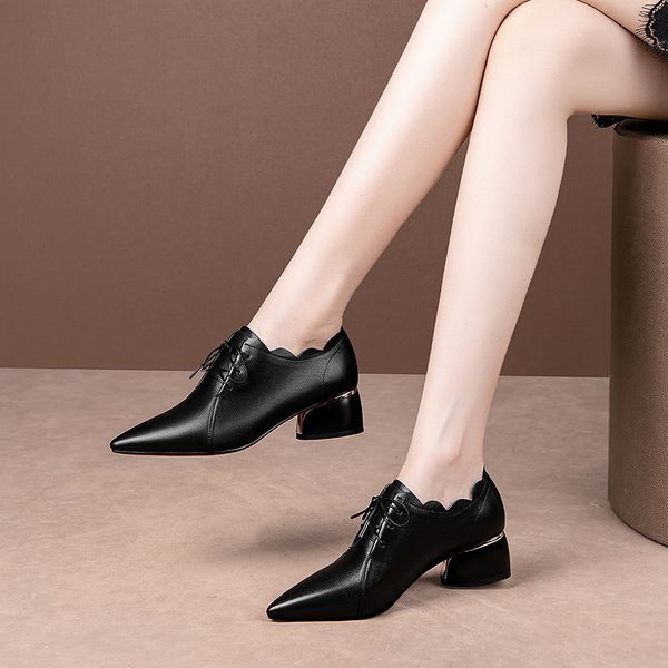 dress shoes black pointed small lace-up deep mouth single spring autumn british style thick heel leather toe basic
dress shoes black pointed small lace-up deep mouth single spring autumn british style thick heel leather toe basic