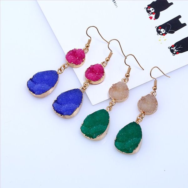 10 pairs gold plated layer water drop crystal dyed many colors dangle earrings for women fashion jewelry, Silver
10 pairs gold plated layer water drop crystal dyed many colors dangle earrings for women fashion jewelry, Silver