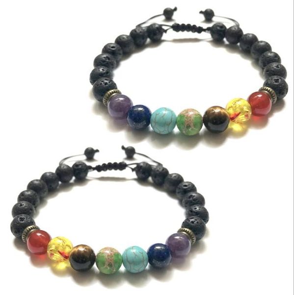 beaded bracelet seven chakras ancient bronze beads retro alloy 8mm volcanic lava braided bracelet gd414, Black
beaded bracelet seven chakras ancient bronze beads retro alloy 8mm volcanic lava braided bracelet gd414, Black