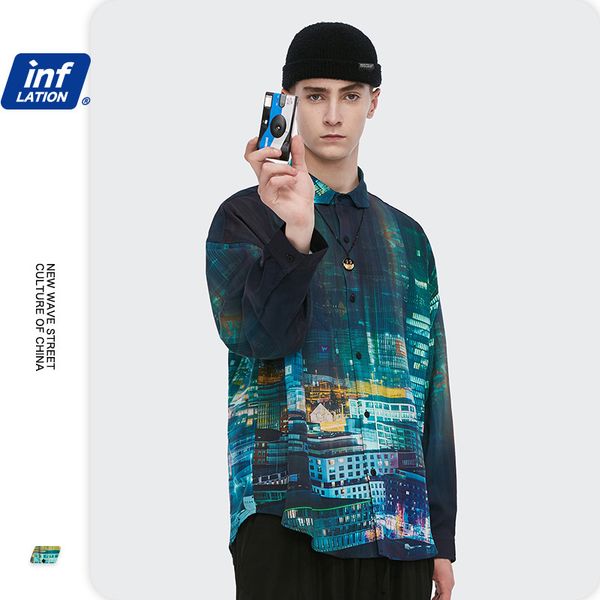 inf wear | 2020 autumn new fashion brand street magic city loose all-match men's long sleeve shirt, White
inf wear | 2020 autumn new fashion brand street magic city loose all-match men's long sleeve shirt, White