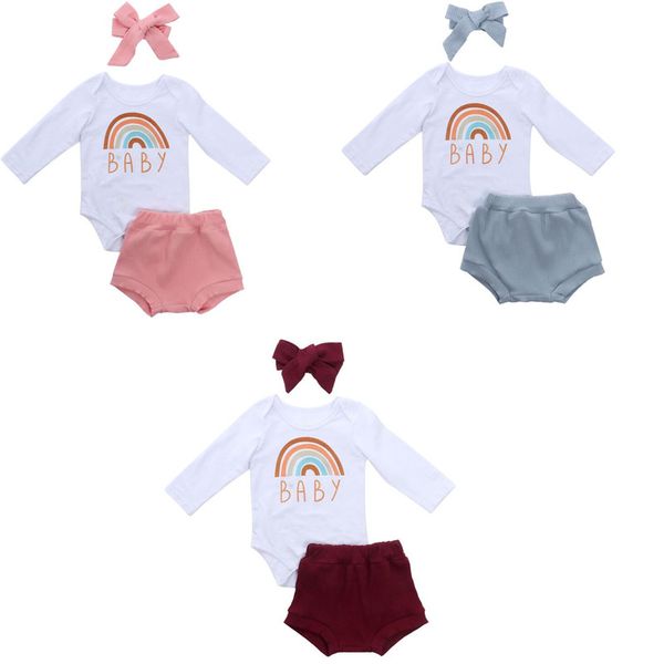 clothing sets baby autumn 0-24m born boy girl spring rainbow letter long sleeve romper triangle ribbed shorts pants hairband, White
clothing sets baby autumn 0-24m born boy girl spring rainbow letter long sleeve romper triangle ribbed shorts pants hairband, White