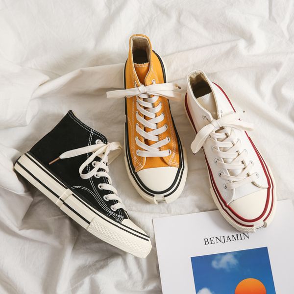 women skate sneakers lover solid color footwear 50% spring ulzzang plimsolls fall high cut canvas shoes casual board shoes, Black
women skate sneakers lover solid color footwear 50% spring ulzzang plimsolls fall high cut canvas shoes casual board shoes, Black