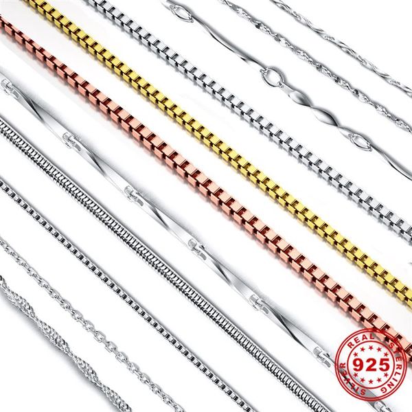 real 925 sterling silver chain necklaces for women necklace fine jewelry accessories box ingot snake bar singapore link chains
real 925 sterling silver chain necklaces for women necklace fine jewelry accessories box ingot snake bar singapore link chains