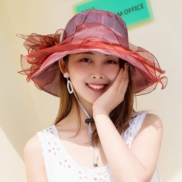 women's summer new ougen sun yarn large edge sunshade foldable sunscreen beach sun hat flower mesh hat, Blue;gray
women's summer new ougen sun yarn large edge sunshade foldable sunscreen beach sun hat flower mesh hat, Blue;gray