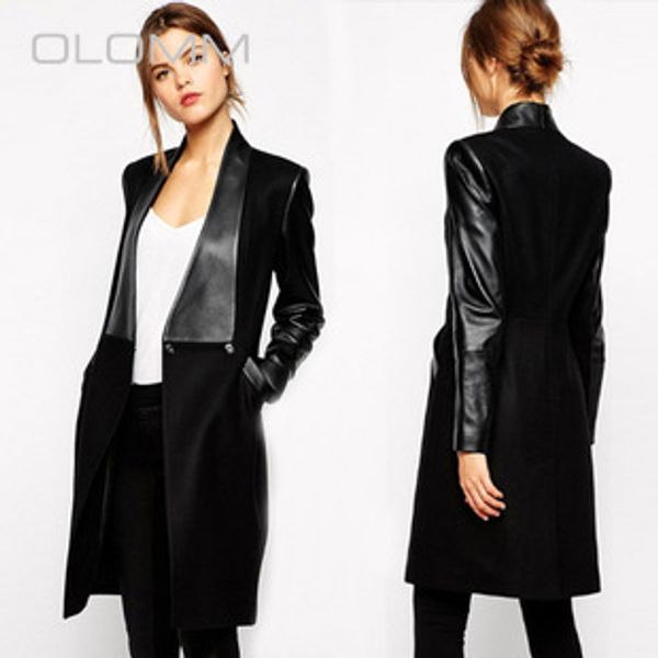 2020 autumn and winter super fire star celebrity inspired fashion elegant stitching leather long woolen coat woolen coat women, Tan;black
2020 autumn and winter super fire star celebrity inspired fashion elegant stitching leather long woolen coat woolen coat women, Tan;black